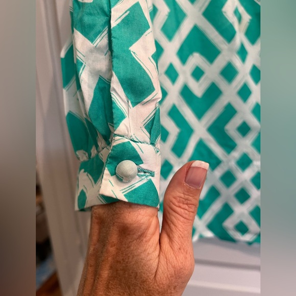 Vineyard Vines Diamond Lattice Tunic, Teal Green, Ladies M, Lightweight, EUC - Picture 4 of 9